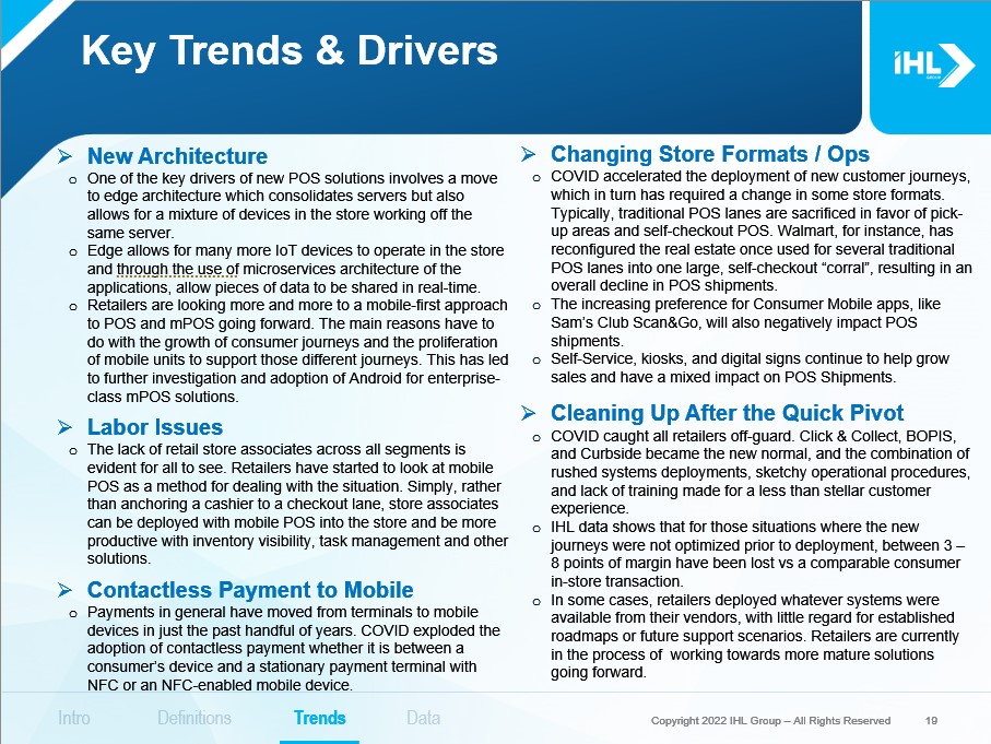 Sample Trends and Drivers for Mobile POS
