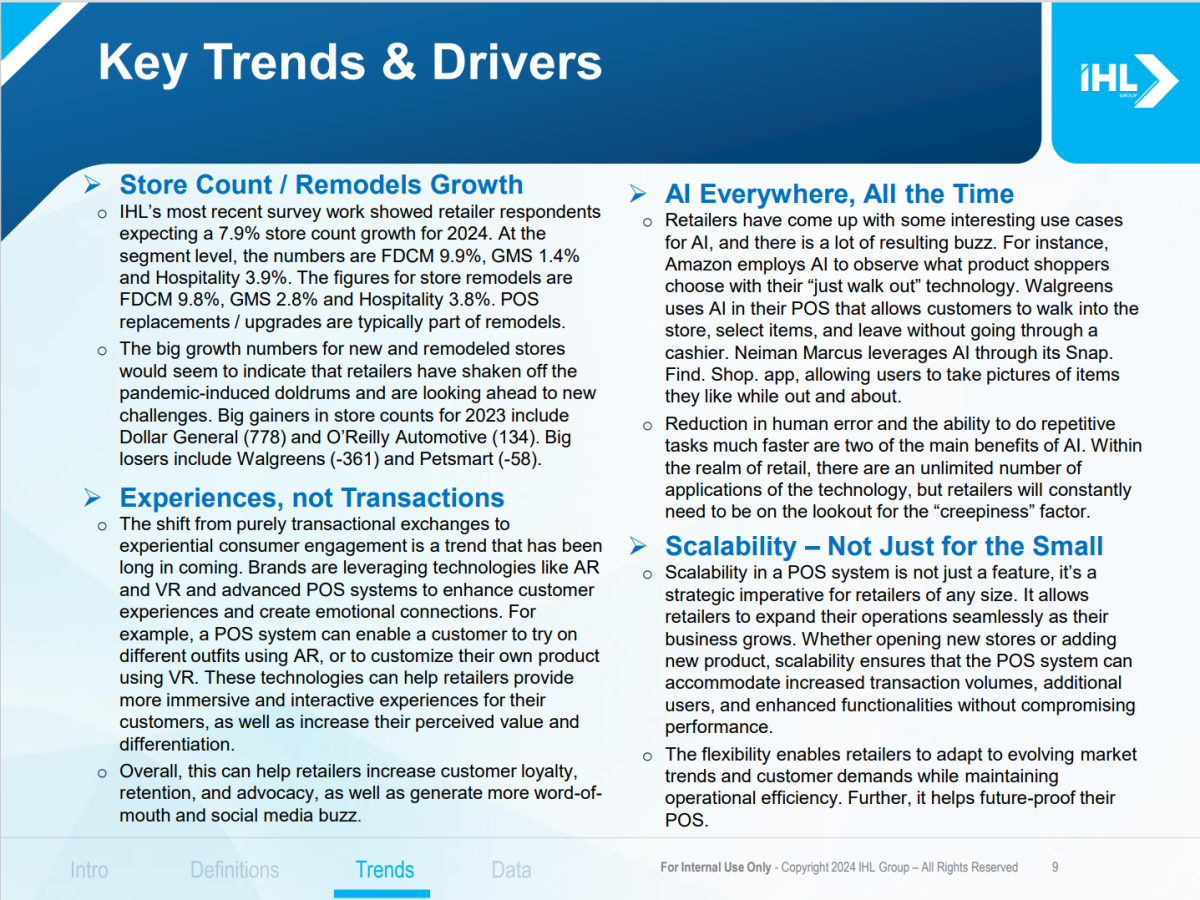 North American Key POS Trends & Drivers